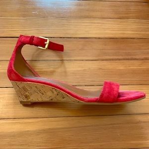 Tory Burch Red Cork Wedges